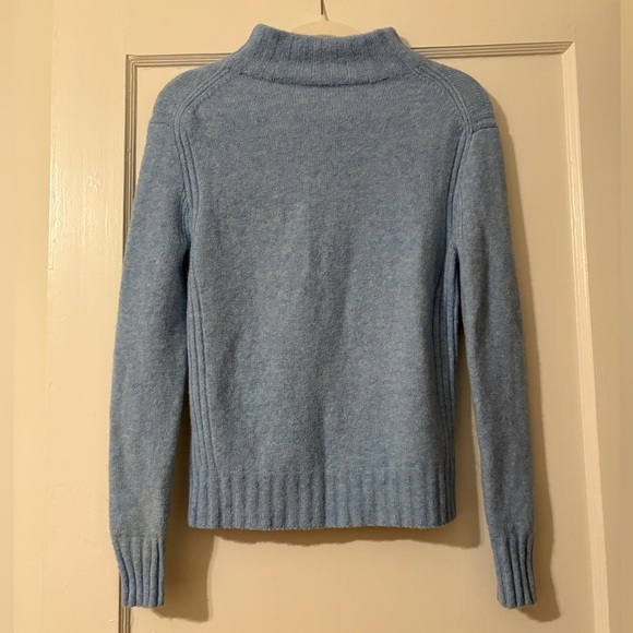J. Crew Blue Mock Neck Sweater - Picture 2 of 4